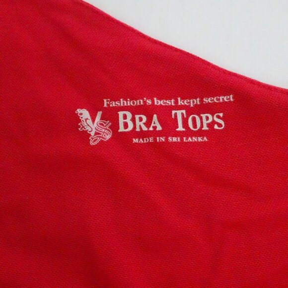 Bra Tops Red One Shoulder Top Women Size S Ruffle Sleeve Ruched Built In Bra - Picture 6 of 12